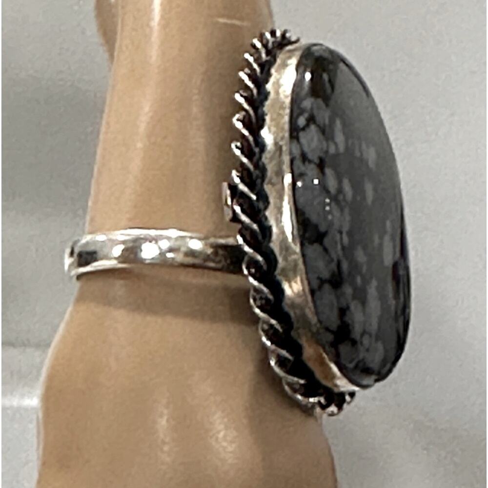 Large Snowflake Obsidian, Gemstone, Ring, Large, … - image 2